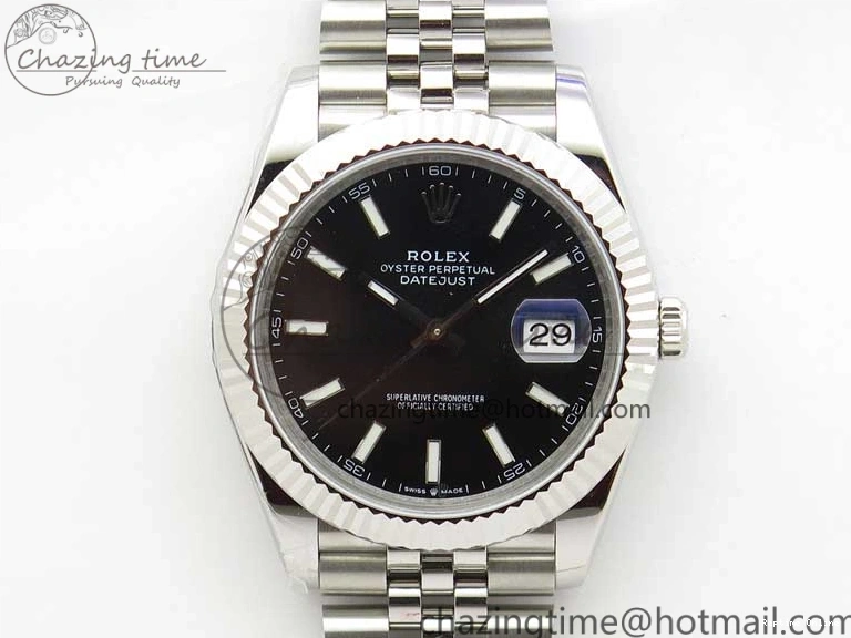 1229 DateJust 41MM 126334 904L SS VRF 1:1 Best Edition Black Dial Stick Markers on SS Jubilee Bracelet A Trendy 2901